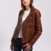 Lee Cooper Berra - Veste En Cuir - Cognac