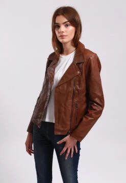 Lee Cooper Berra - Veste En Cuir - Cognac